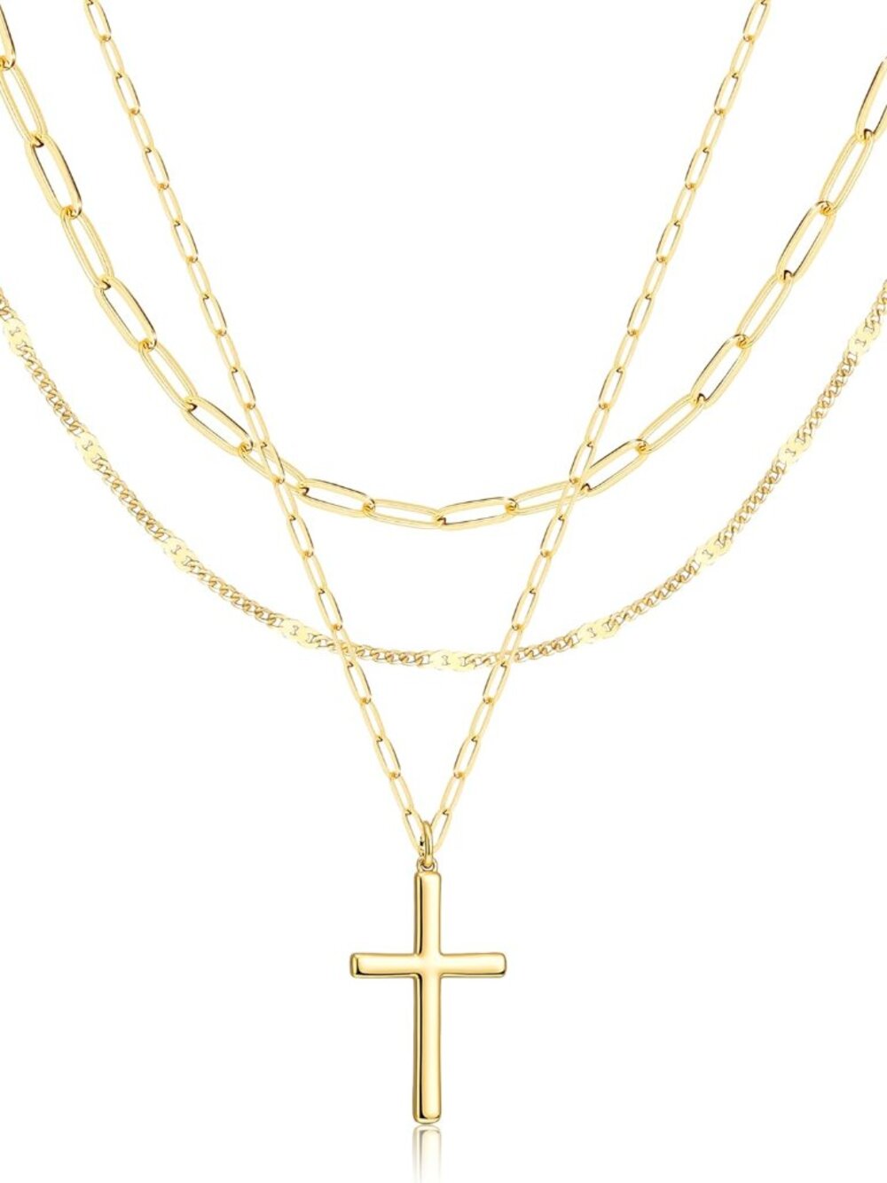 Layered Gold Necklaces for Women, Stackable Dainty 14K Gold Silver Plated Trendy - Picture 1 of 9